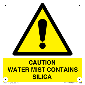 WV16411: CAUTION WATER MIST CONTAINS SILICA