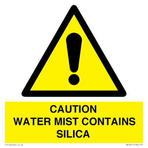 WV16411: CAUTION WATER MIST CONTAINS SILICA