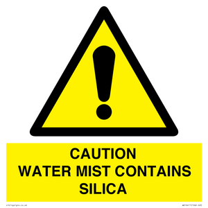 WV16411: CAUTION WATER MIST CONTAINS SILICA