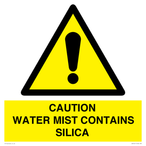 WV16411: CAUTION WATER MIST CONTAINS SILICA
