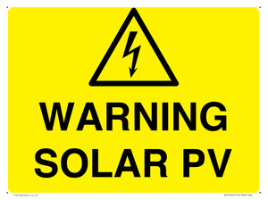 WV16525: Warning Solar PV