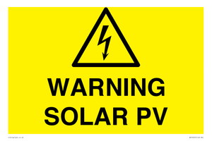 WV16525: Warning Solar PV