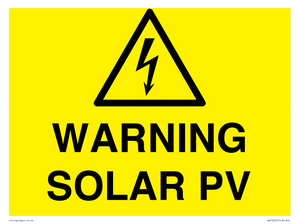 WV16525: Warning Solar PV
