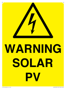 WV16525: Warning Solar PV