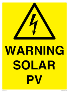 WV16525: Warning Solar PV