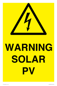 WV16525: Warning Solar PV