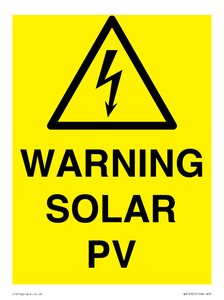 WV16525: Warning Solar PV
