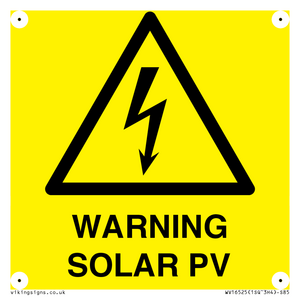 WV16525: Warning Solar PV