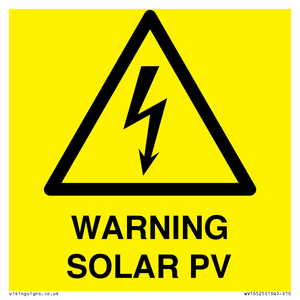 WV16525: Warning Solar PV