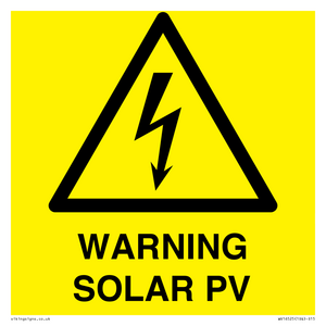 WV16525: Warning Solar PV