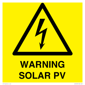 WV16525: Warning Solar PV