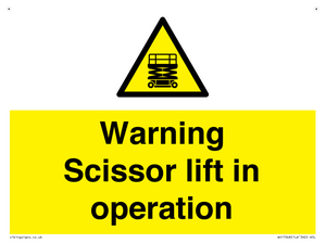 WV17048: Warning Scissor lift in operation