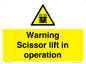 WV17048: Warning Scissor lift in operation