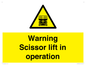 WV17048: Warning Scissor lift in operation