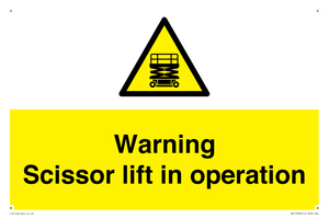 WV17048: Warning Scissor lift in operation