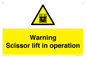 WV17048: Warning Scissor lift in operation