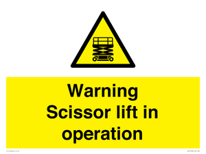 WV17048: Warning Scissor lift in operation