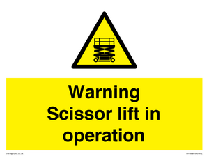 WV17048: Warning Scissor lift in operation