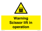 WV17048: Warning Scissor lift in operation