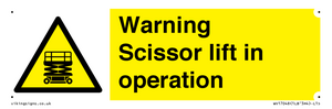 WV17048: Warning Scissor lift in operation