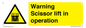 WV17048: Warning Scissor lift in operation