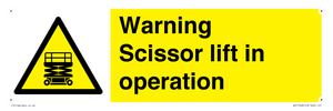 WV17048: Warning Scissor lift in operation