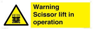 WV17048: Warning Scissor lift in operation