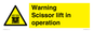 WV17048: Warning Scissor lift in operation