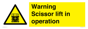 WV17048: Warning Scissor lift in operation
