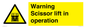 WV17048: Warning Scissor lift in operation