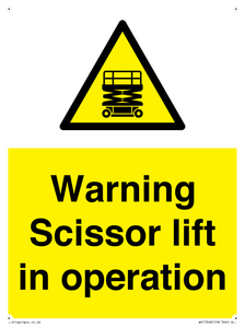 WV17048: Warning Scissor lift in operation
