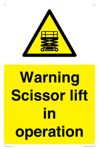 WV17048: Warning Scissor lift in operation