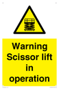 WV17048: Warning Scissor lift in operation