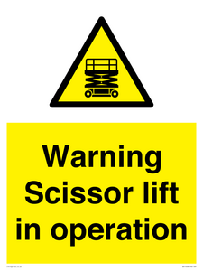 WV17048: Warning Scissor lift in operation