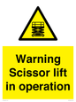 WV17048: Warning Scissor lift in operation