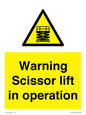 WV17048: Warning Scissor lift in operation