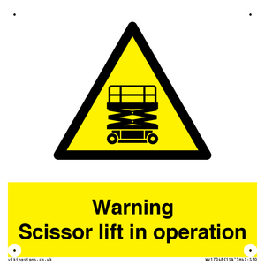 WV17048: Warning Scissor lift in operation