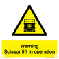 WV17048: Warning Scissor lift in operation