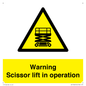 WV17048: Warning Scissor lift in operation