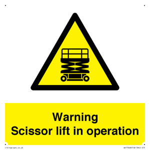 WV17048: Warning Scissor lift in operation