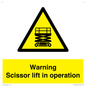 WV17048: Warning Scissor lift in operation