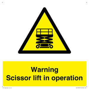 WV17048: Warning Scissor lift in operation
