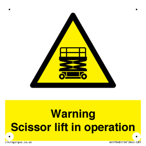 WV17048: Warning Scissor lift in operation