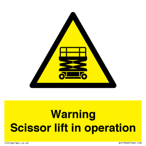 WV17048: Warning Scissor lift in operation