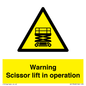 WV17048: Warning Scissor lift in operation