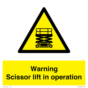 WV17048: Warning Scissor lift in operation
