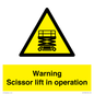 WV17048: Warning Scissor lift in operation