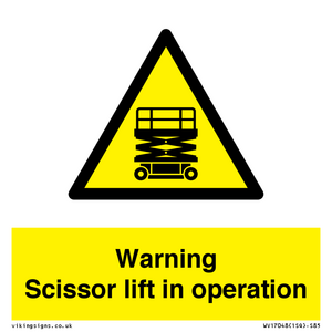 WV17048: Warning Scissor lift in operation
