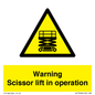 WV17048: Warning Scissor lift in operation
