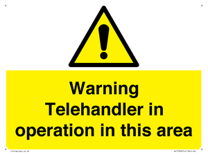 WV17058: Warning Telehandler in operation in this area